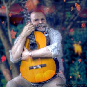 portret z gitarą